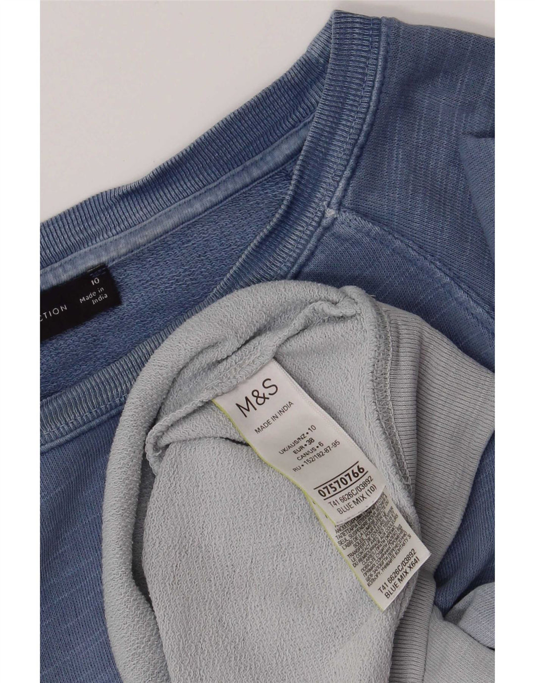Marks & Spencer Damen Sweatshirt Pullover UK 10 Small Blue Tie Dye