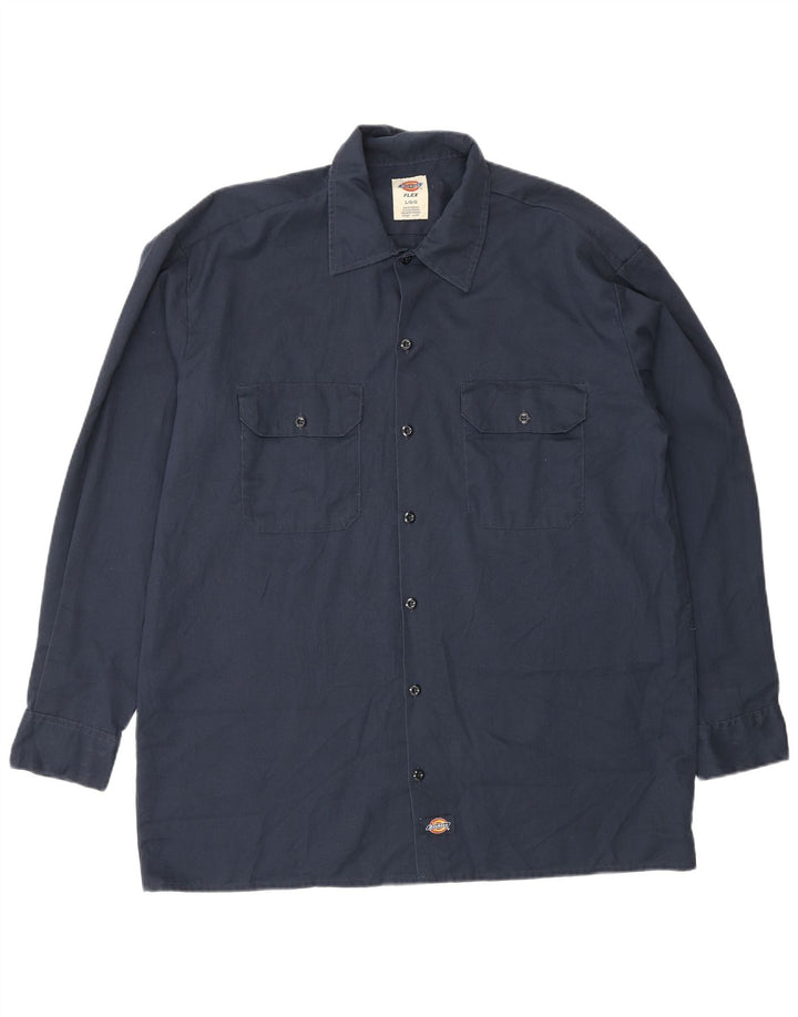 Dickies Mens Shirt Large Navy Blue Polyester