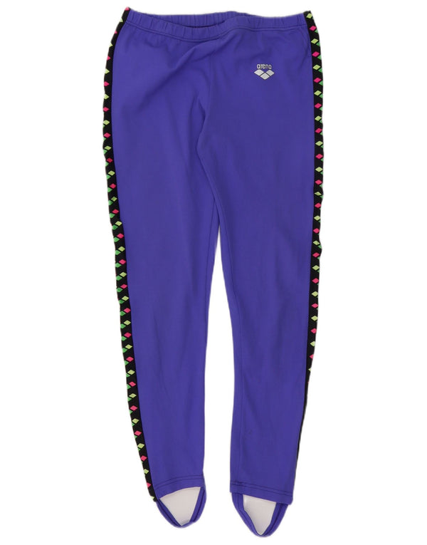 Arena Womens Graphic Steigbügel-Leggings UK 14 Large Lila Geometrisch