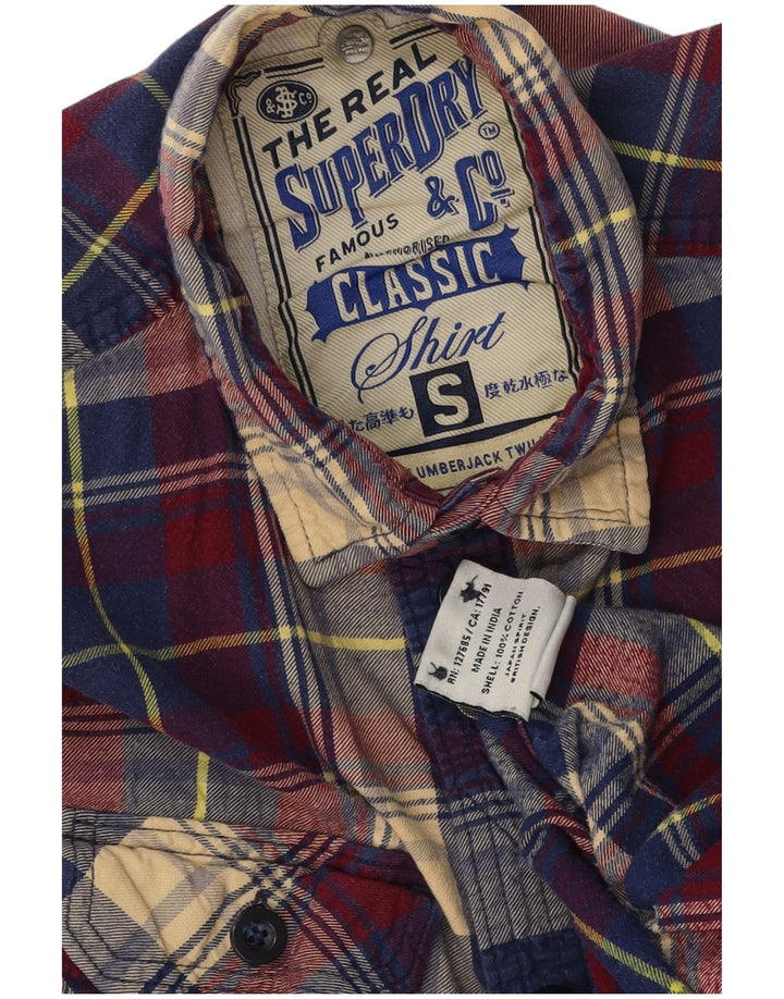 Superdry Mens Flannel Shirt Small Multicoloured Check Cotton