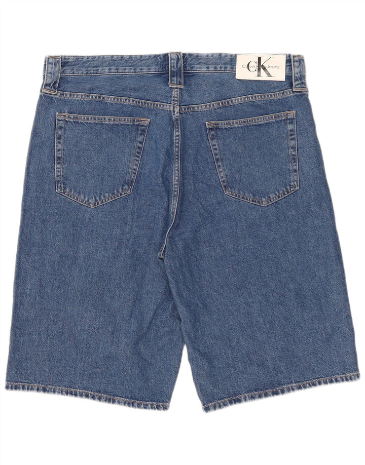 Calvin Klein Mens Denim Shorts W36 Large  Blue Cotton