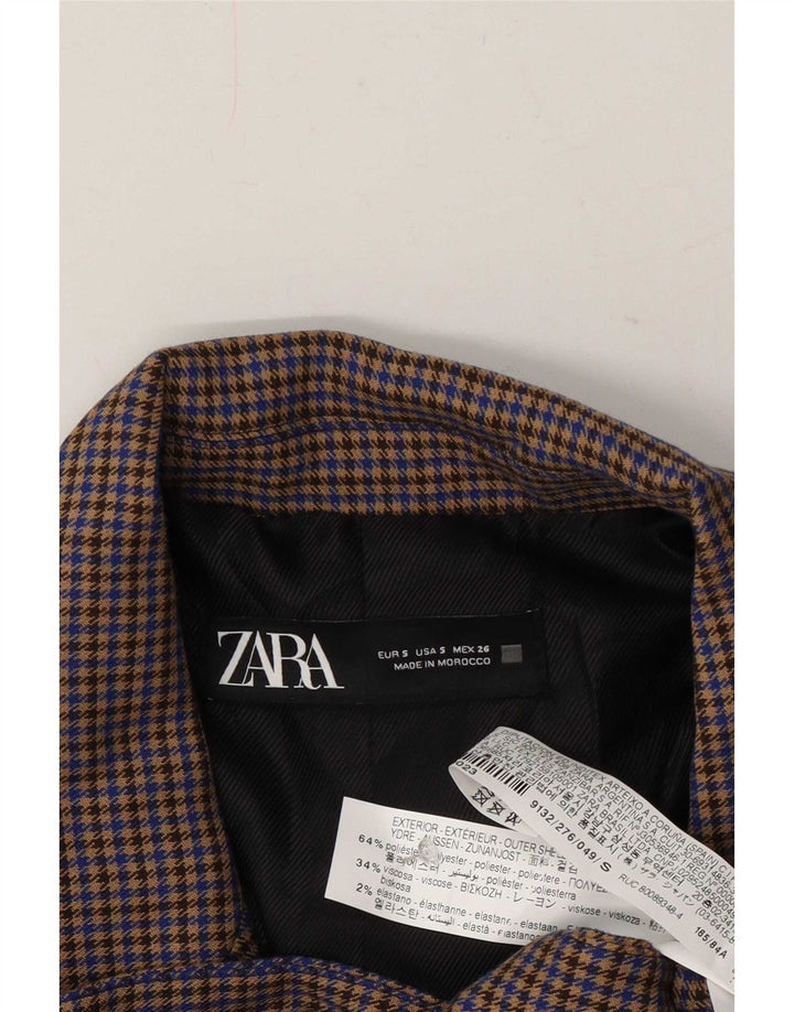 Jaqueta blazer oversized feminina Zara Reino Unido 10 pequeno houndstooth multicolorido
