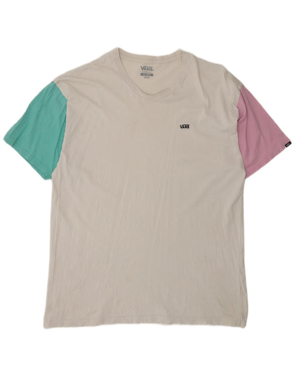 Vans Herre Classic Fit T-Shirt Top 2XL Hvid Colourblock