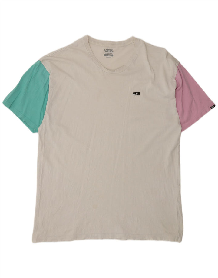 Vans Mens Classic Fit T-Shirt Top 2XL White Colourblock