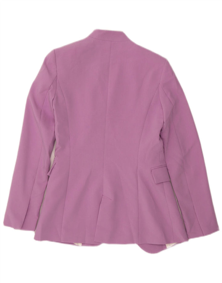 Zara Womens Open Blazer Jacket UK 6 XS Purple Polyester