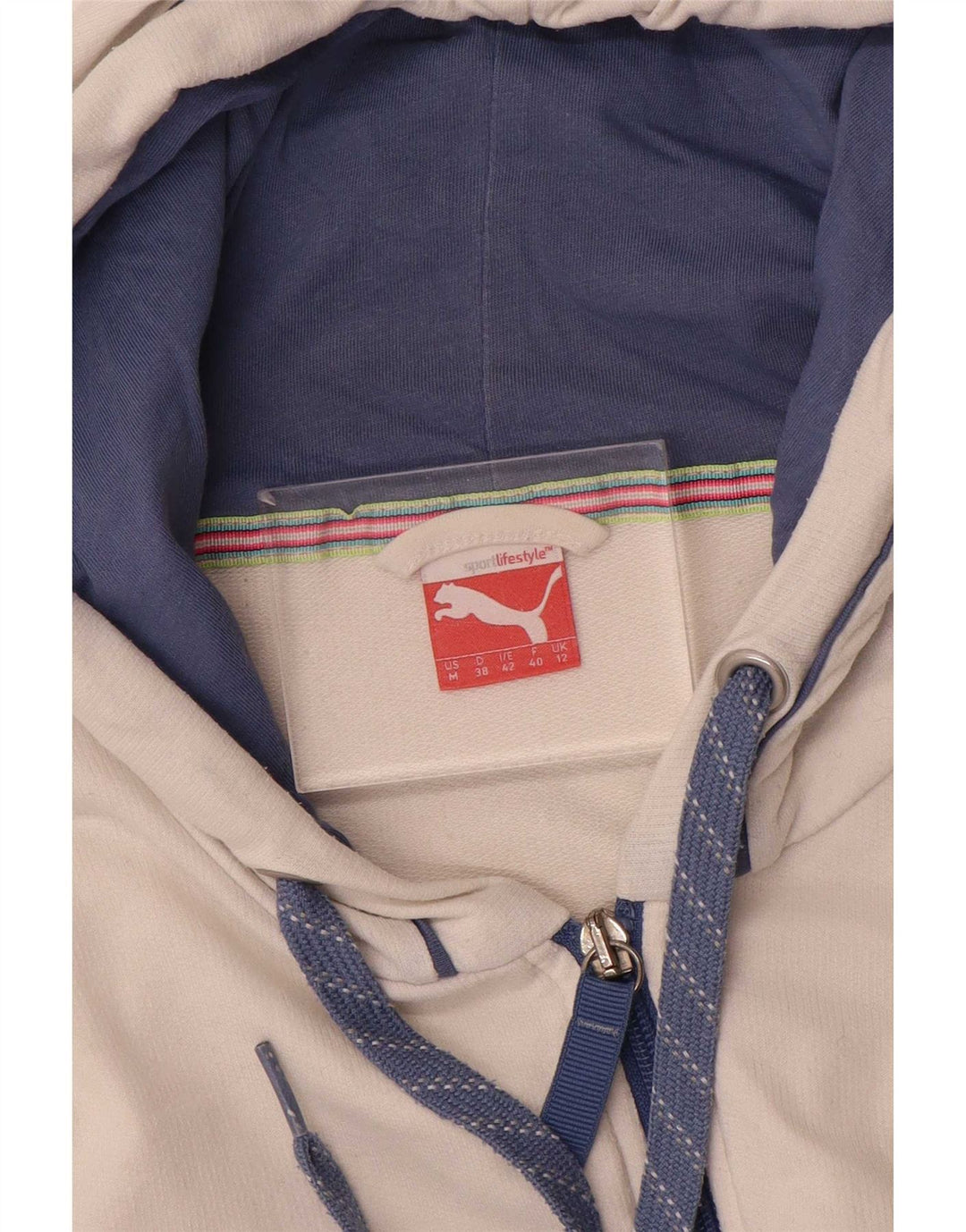 Pulover Puma pentru femei cu fermoar, UK 12 Medium White