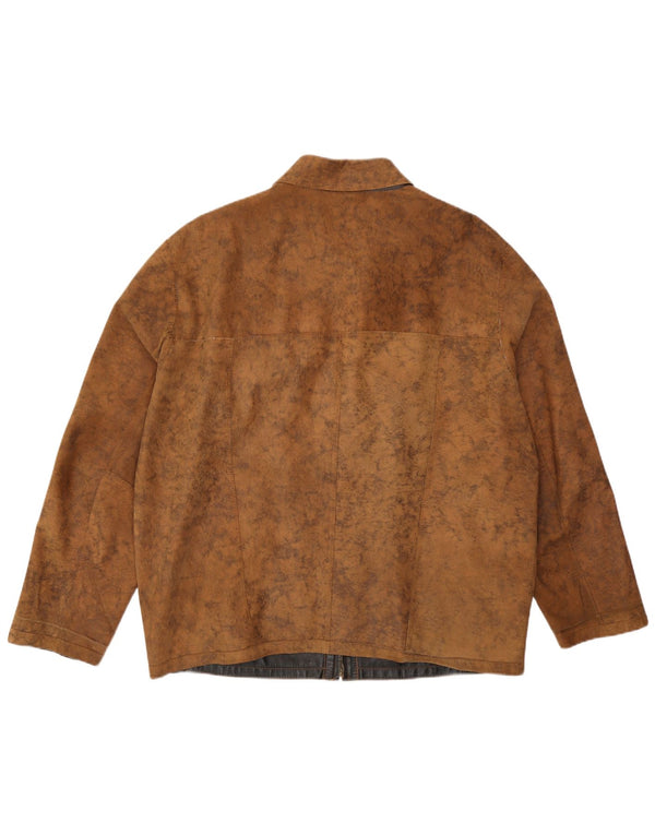 Vintage Mens Reversible Leather Jacket EU 56 3XL Brown
