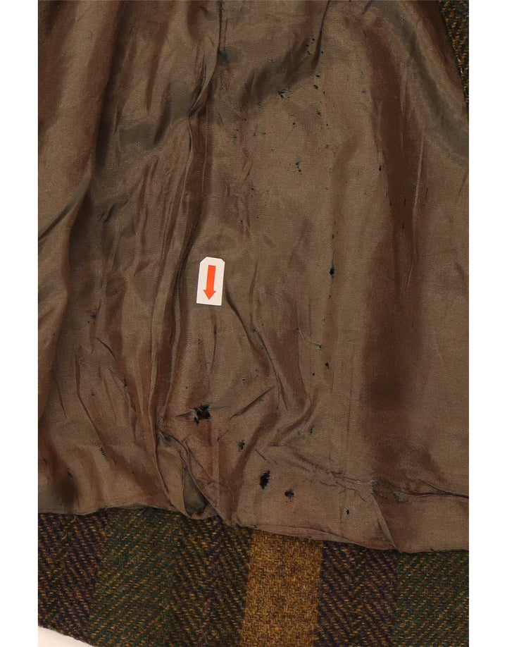 Vintage Womens Bomber Jacket UK 16 Large Khaki Striped Wool