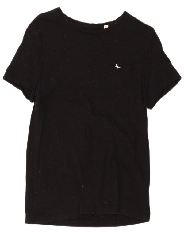 Jack Wills Mens Slim Fit T-Shirt Top Medium Black Flecked Cotton