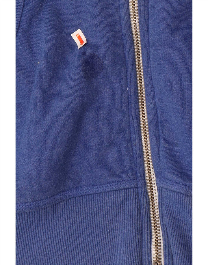 Superdry Mens Zip Hoodie Sweater Small Blue Cotton