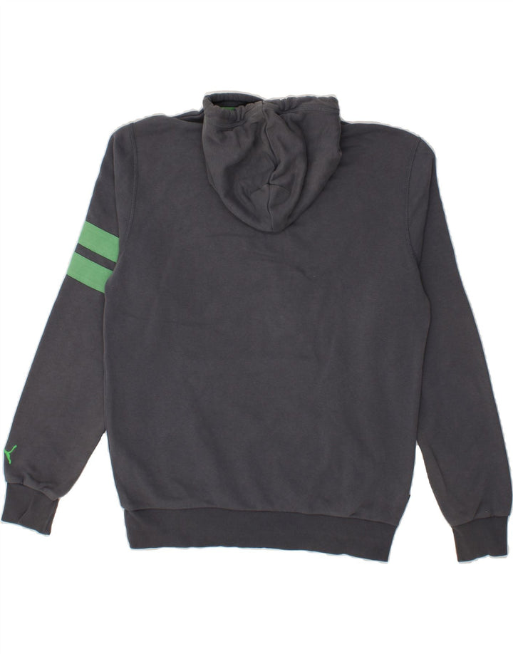 PUMA Mens Graphic Hoodie Jumper Medium Grey Cotton Vintage Puma and Second-Hand Puma from Messina Hembry 