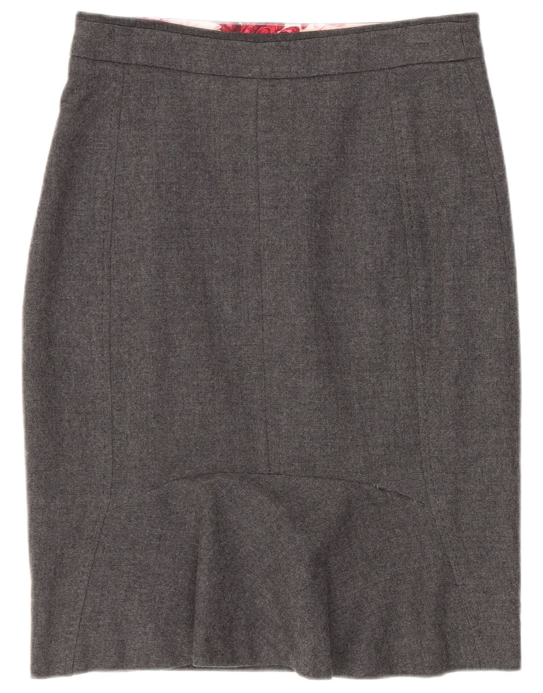 Ted Baker Womens Pencil Skirt Size 1 XS W26 Grey Virgin Wool
