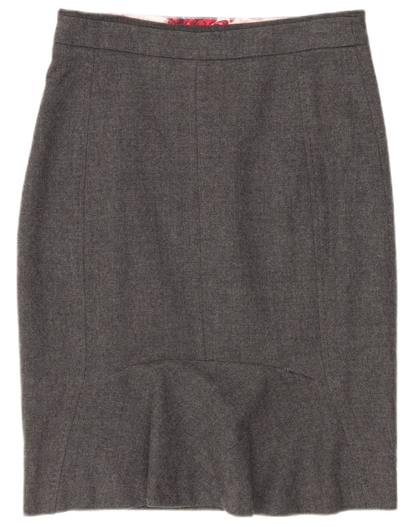 Falda lápiz para mujer de Ted Baker Talla 1 XS W26 Lana virgen gris