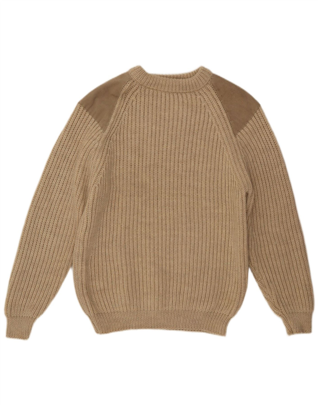 WoolOvers Dame sweater med rund hals DK 16 Stor beige uld