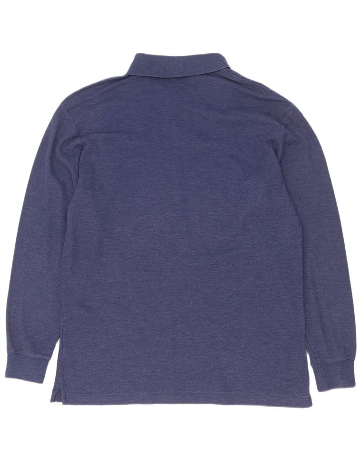 Fila Mens Long Sleeve Polo Shirt IT 50 Medium Blue Cotton