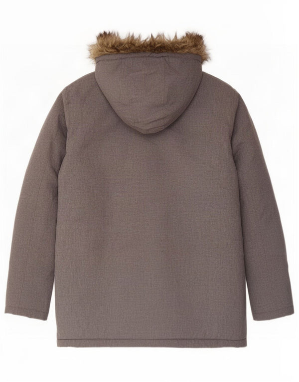Jack & Jones Mens Hooded Parka Jacket UK 38 Medium Grey