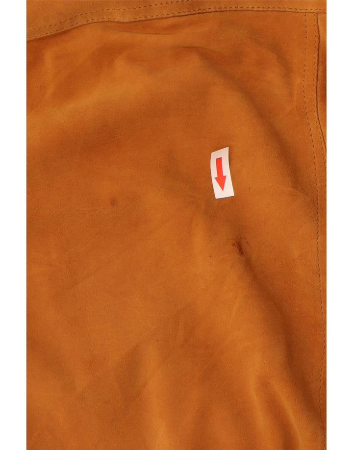 Luca D'altieri Giubbotto Bomber da Uomo in Pelle Scamosciata IT 50 Large in Pelle Beige