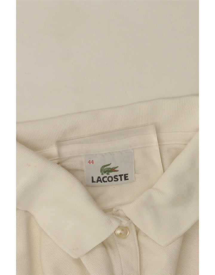Lacoste Womens Long Sleeve Polo Shirt Size 44 Large White