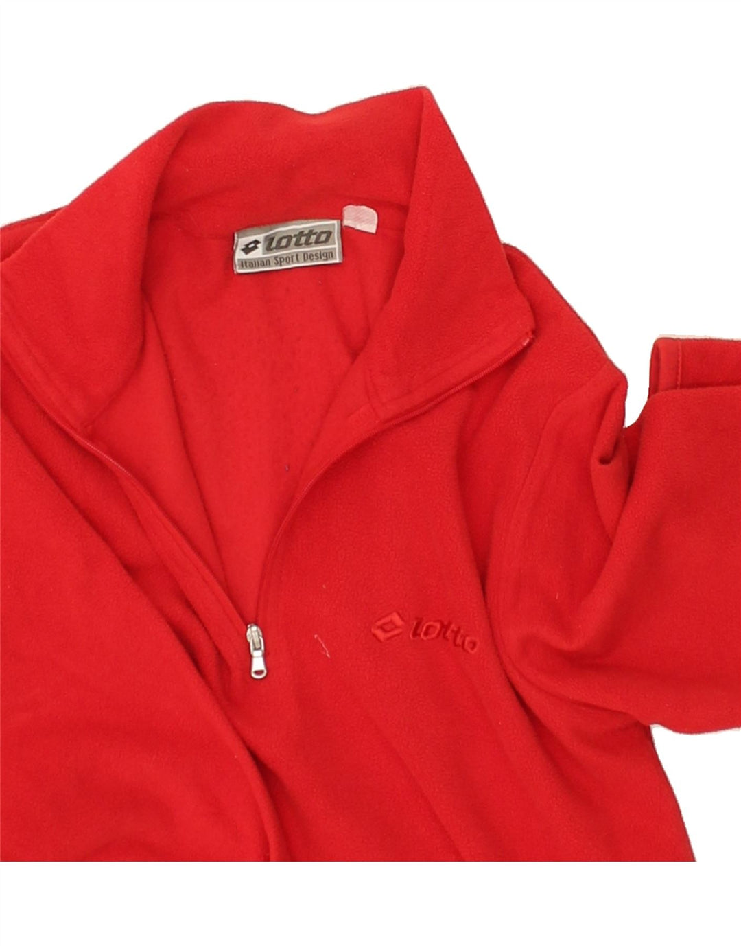 LOTTO Boys Zip Neck Fleece Jumper 11-12 Years Medium  Red Polyester | Vintage Lotto | Thrift | Second-Hand Lotto | Used Clothing | Messina Hembry 