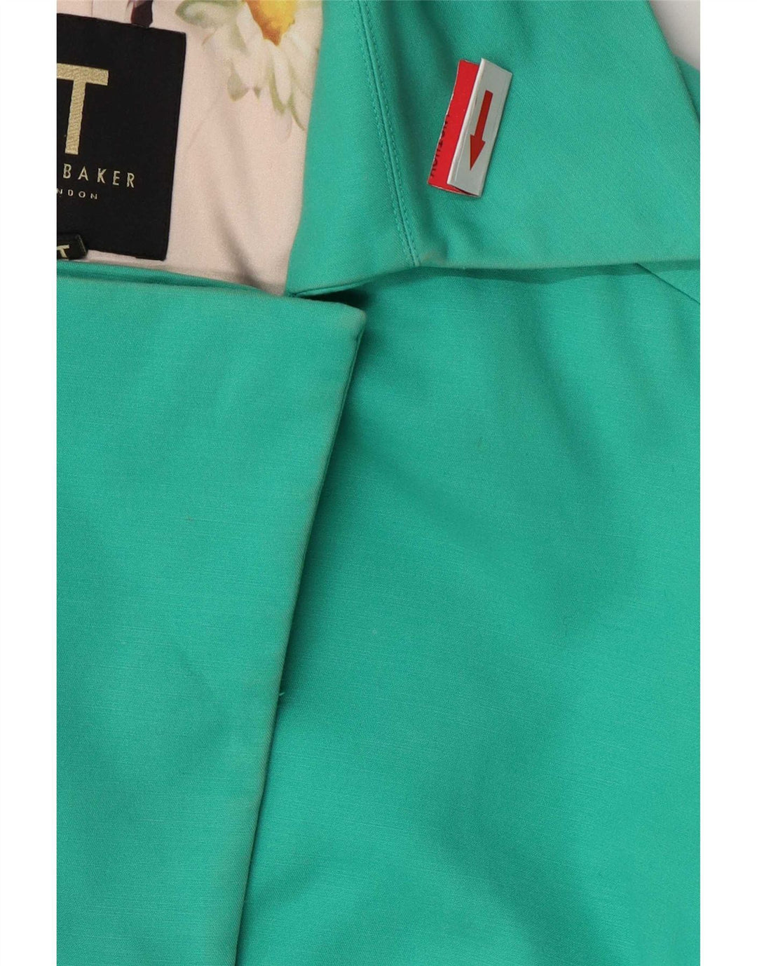 Ted Baker Womens Trench Coat Size 2 Small Green Cotton