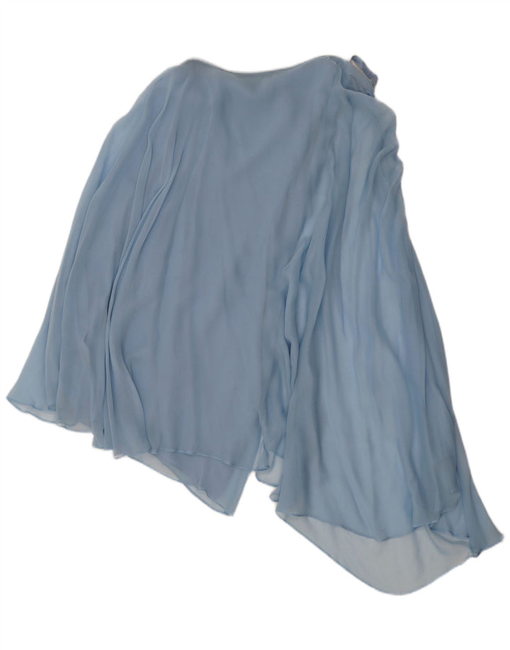 Saia assimétrica feminina vintage W30 azul médio