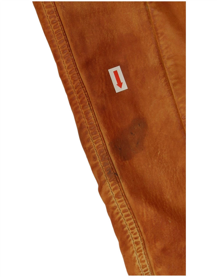 Gipsy Veste de motard en cuir pour femme UK 14 Cuir marron moyen