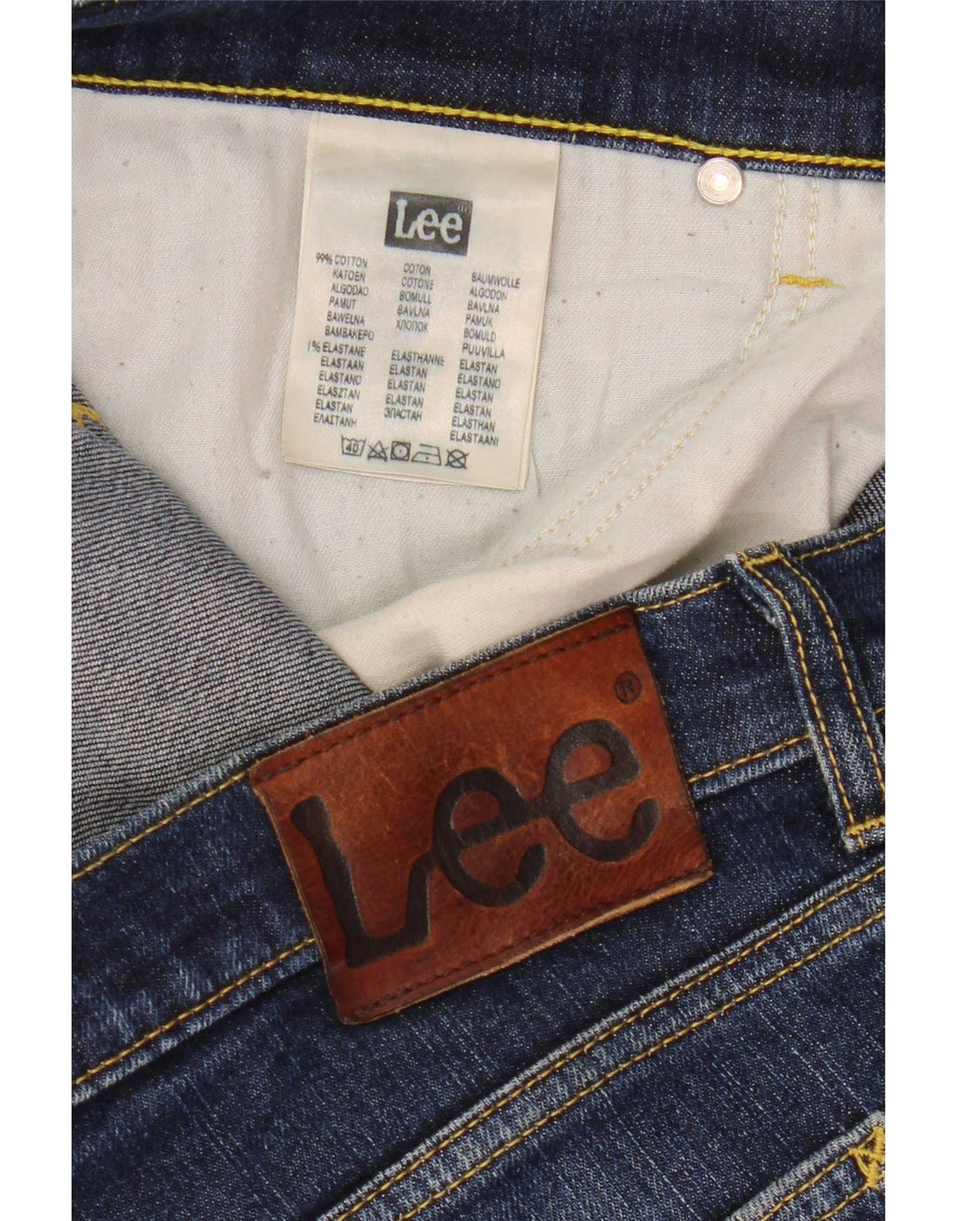 Lee Herren Luke Slim Jeans W34 L30 Marineblau Baumwolle