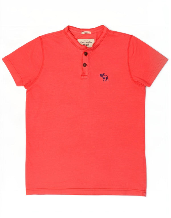 Cămașă polo Abercrombie & Fitch pentru bărbați, bumbac roșu mic