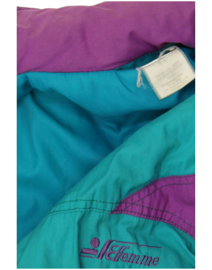 Effemme Wattierte Herrenjacke IT 56 3XL Blaue Colourblock-Baumwolle