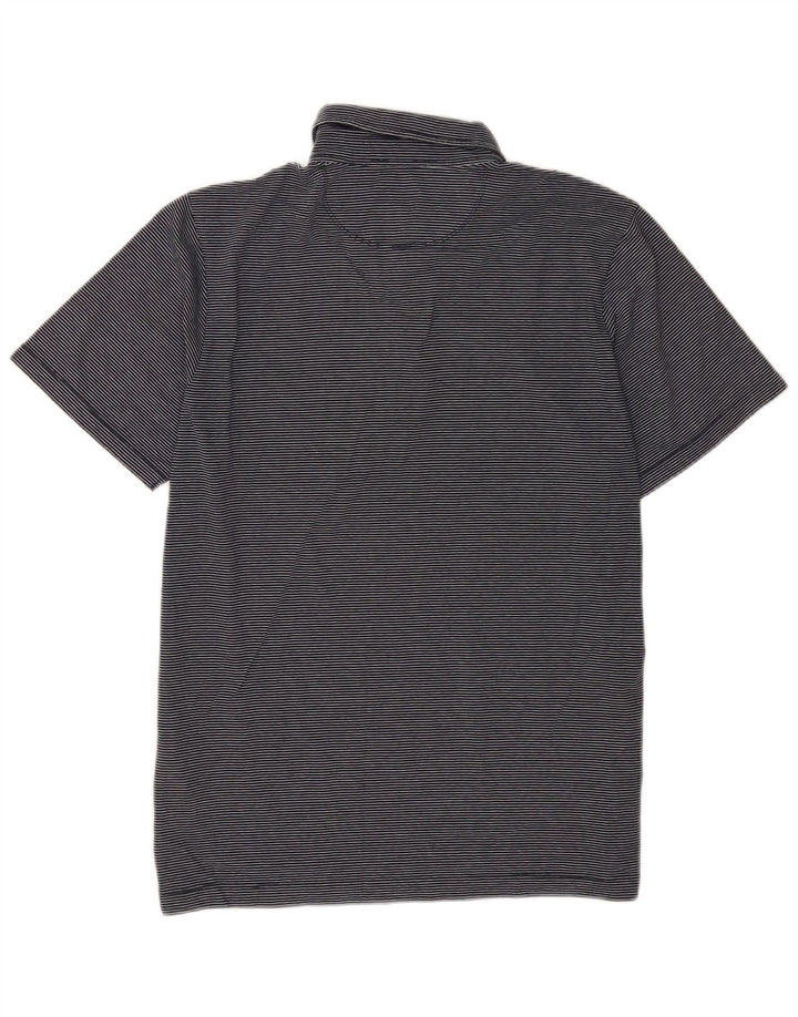 Polo da uomo Jigsaw in cotone gessato medio blu navy