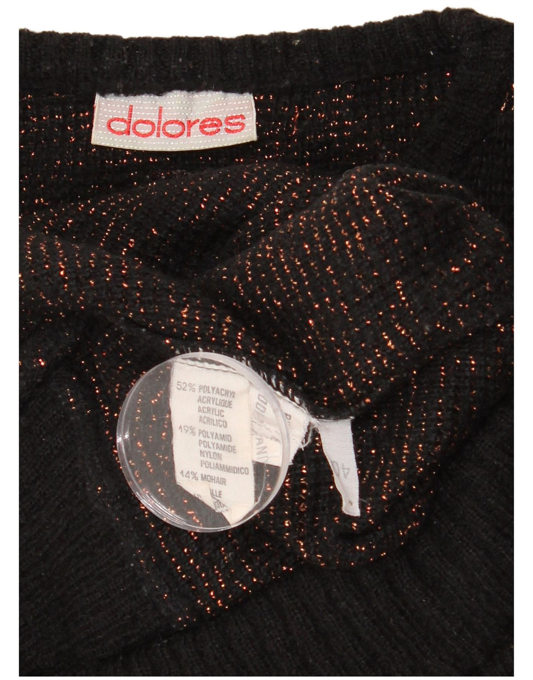 Dolores Damen-Pullover mit abstraktem Muster und U-Boot-Ausschnitt, EU 40, Mittelschwarz