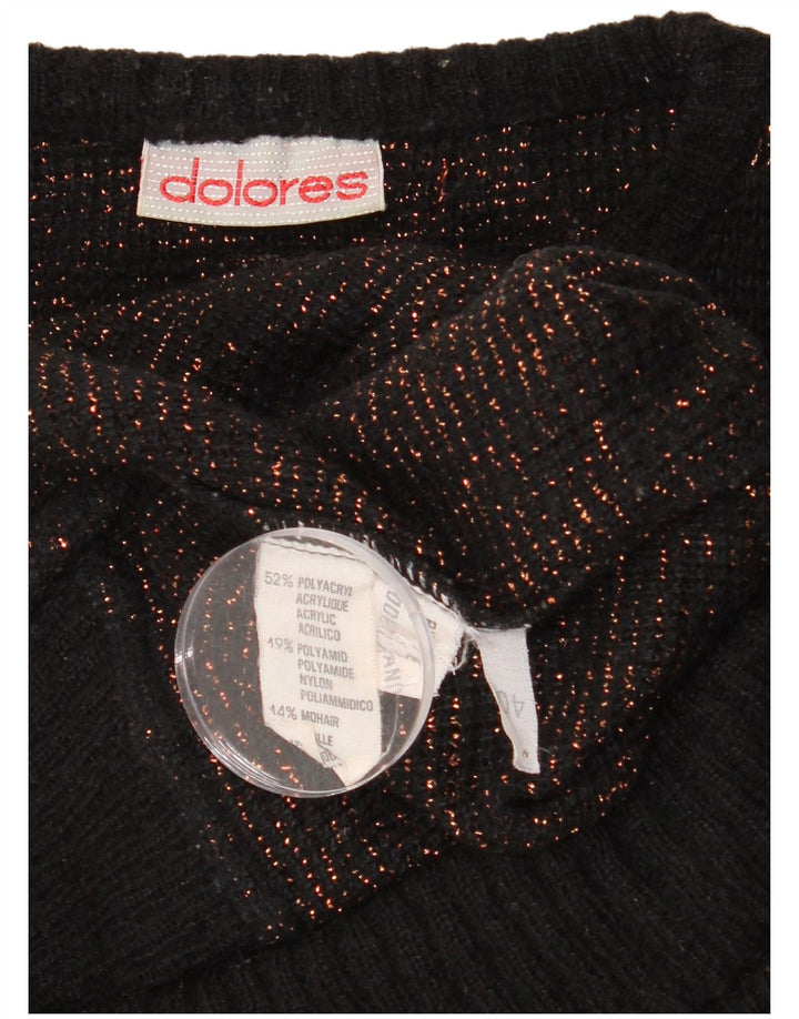 Dolores Damen-Pullover mit abstraktem Muster und U-Boot-Ausschnitt, EU 40, Mittelschwarz