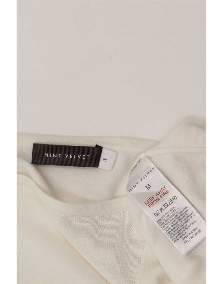 MINT VELVET Womens Loose Fit Blouse Top UK 12 Medium White Polyamide