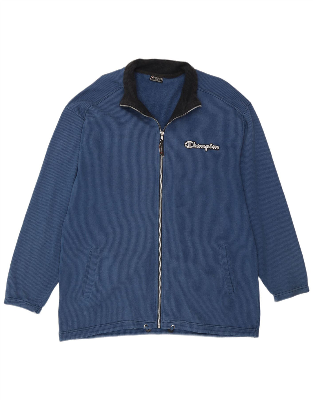 Champion Mens Graphic Tracksuit Top Jacket Large Blue Cotton