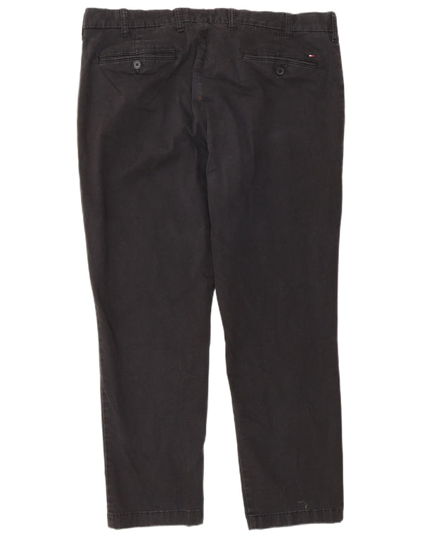 Męskie spodnie chino ze stretchem i wąskim krojem Tommy Hilfiger W38 L30 Czarna bawełna