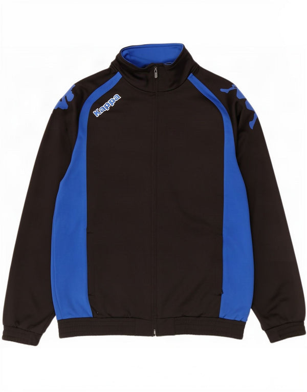 Kappa Mens Graphic Tracksuit Top Jacket Large Black Colourblock Polyester