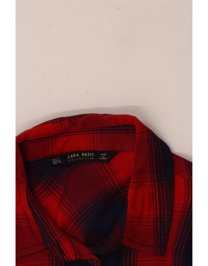 Zara Chemise en flanelle pour femme UK 12 à carreaux rouges moyens