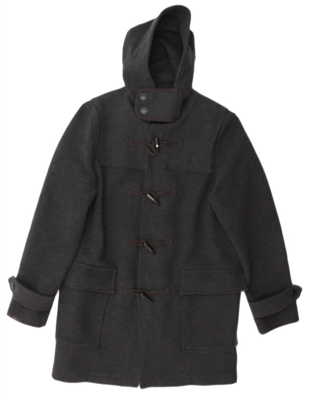 TOPMAN Mens Hooded Duffle Coat UK 38 Medium Grey