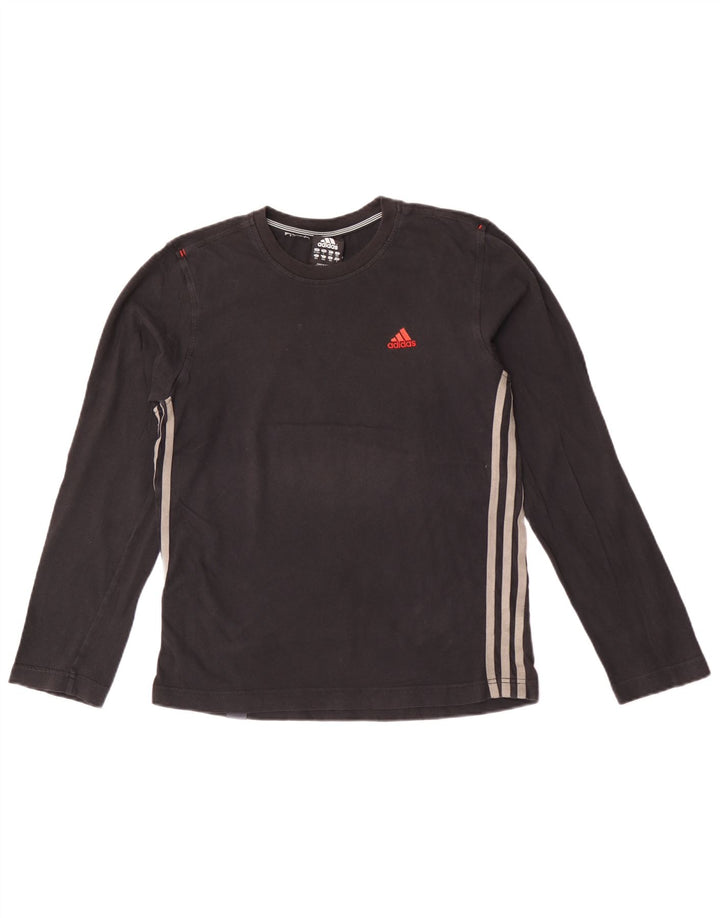 Adidas Boys Top Long Sleeve 13-14 Years Black Cotton