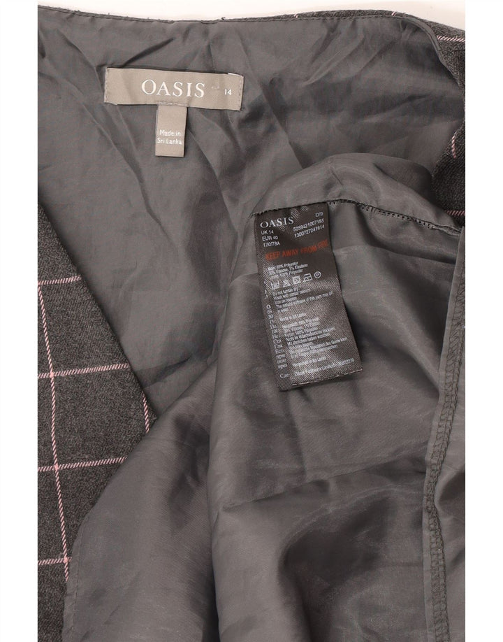 Γυναικείο αμάνικο φόρεμα Oasis UK 14 Medium Grey Check Polyester