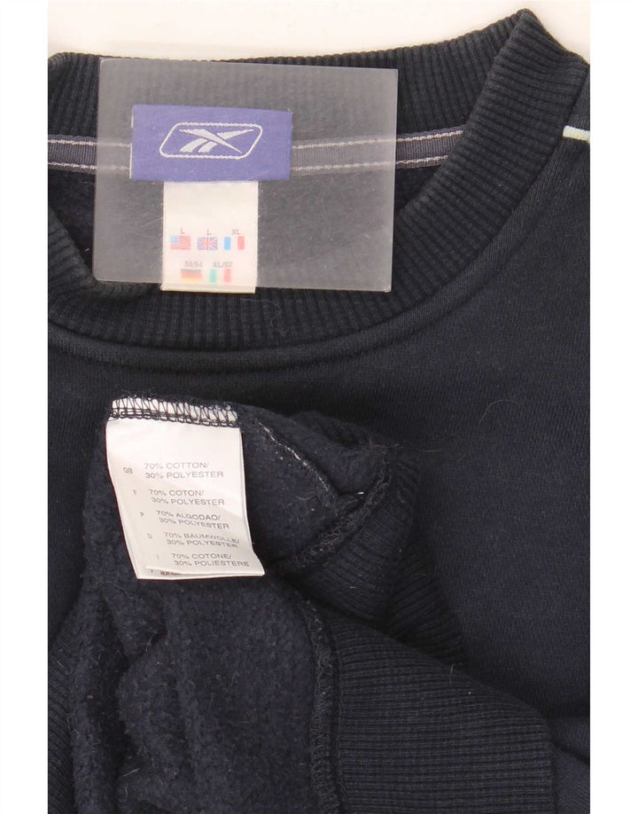 Reebok Sweatshirt til mænd, stor marineblå bomuld