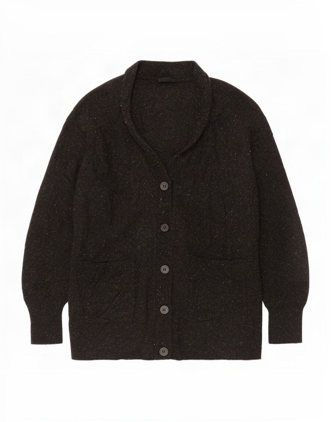 Pulover cardigan supradimensionat pentru femei Cos UK 10 Lână neagră cu pete mici