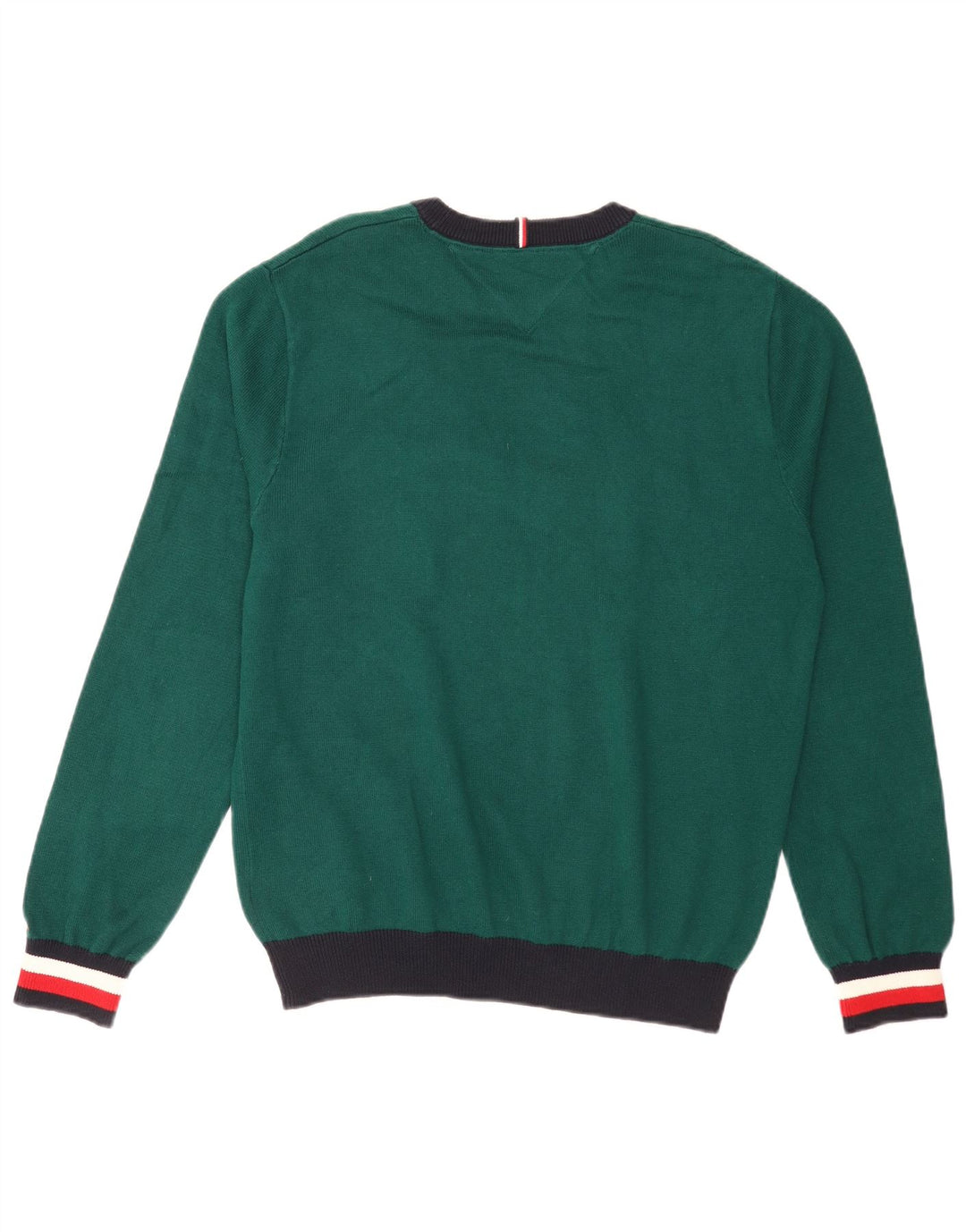 Tommy Hilfiger Mens Crew Neck Jumper Sweater Medium Green Colourblock
