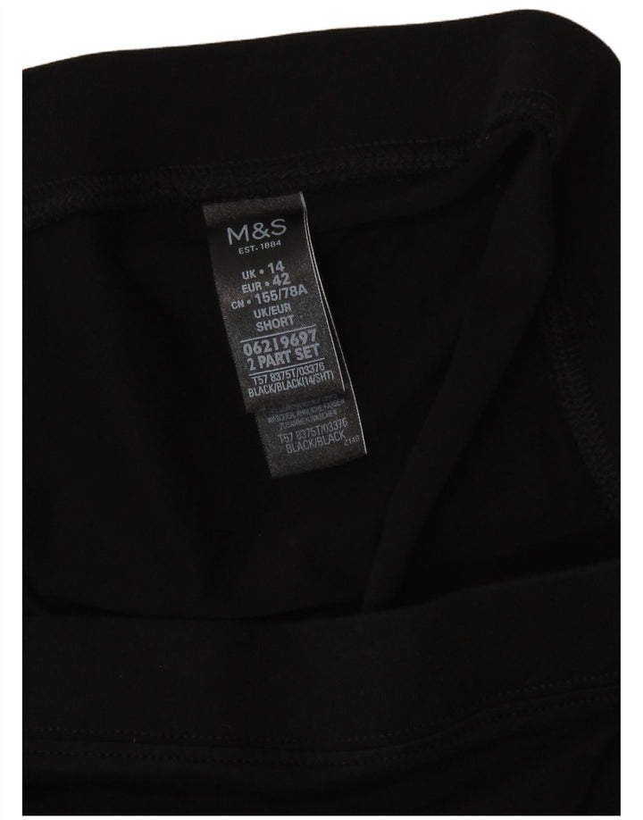 Marks & Spencer Womens Short Leggings UK 14 Large Black Cotton