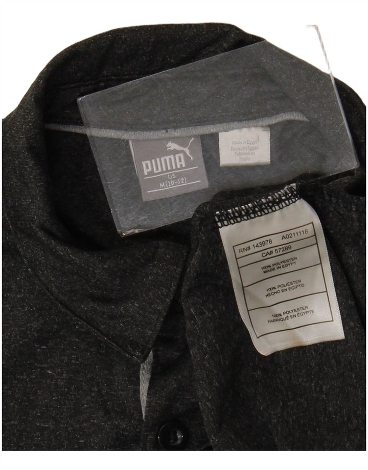 Puma Boys Polo Shirt 10-11 Years Medium Grey Flecked Polyester