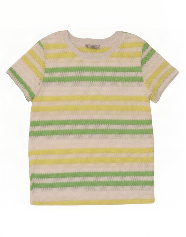 Zara Womens Knit Blouse Top UK 10 Small Multicoloured Striped Polyester