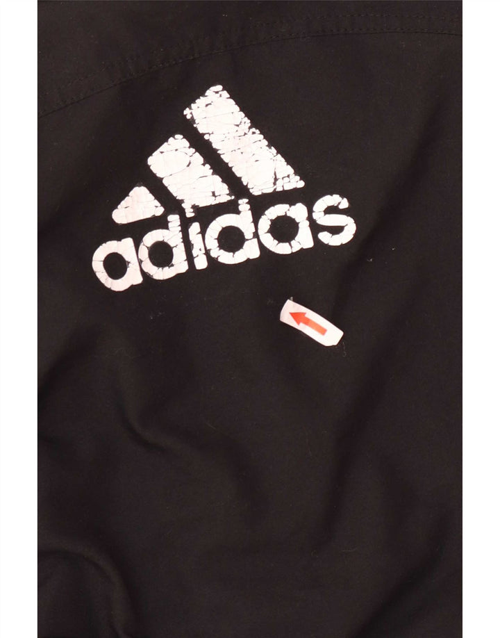 Adidas Boys Graphic Tracksuit Top Jacket 11-12 Years Black Polyester