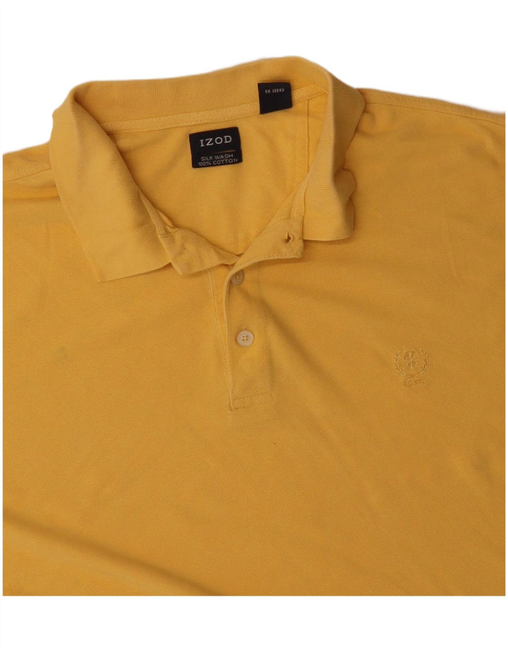 IZOD Mens Polo Shirt XL Yellow Cotton