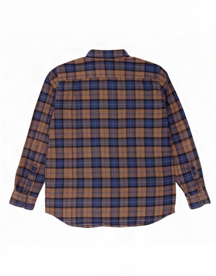 Camicia da uomo in flanella Massimo Dutti 2XL a quadri marroni