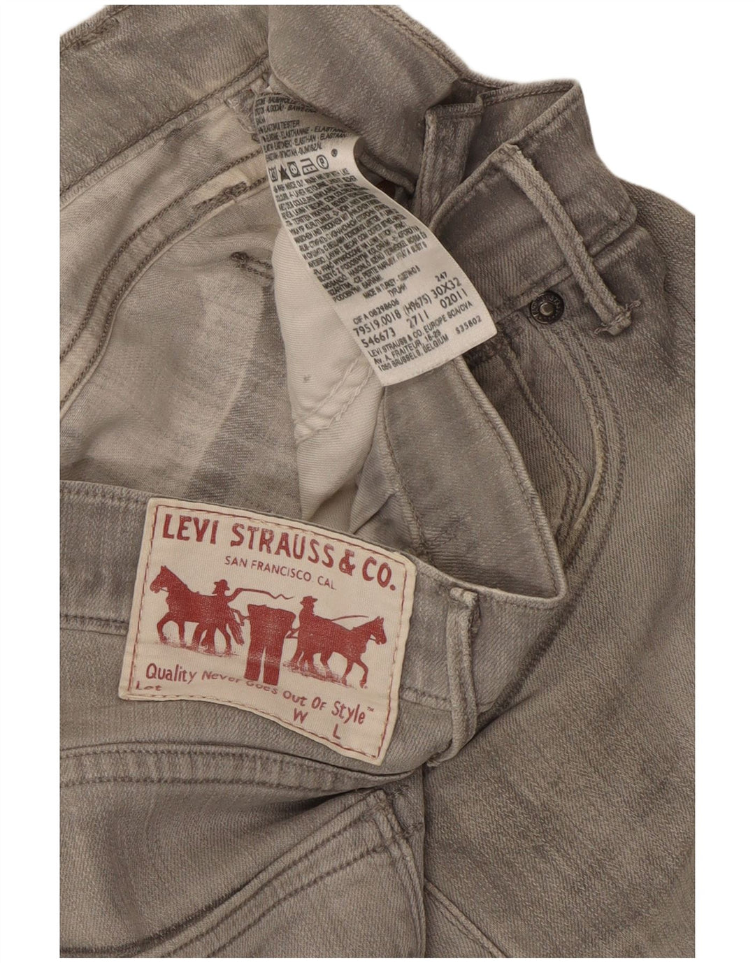 Levi's Womens 519 Slim Jeans W30 L32 Grey Cotton